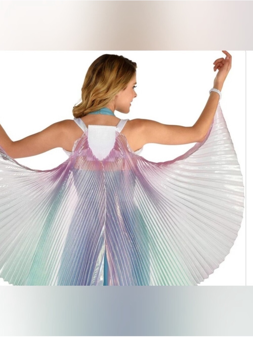 50%offw❤️Suit Yourself Amscan Iridescent Pleated Holographic Costume Wings Cape